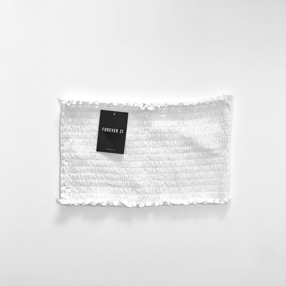 White Smocked Tube Top - Picture 4 of 9